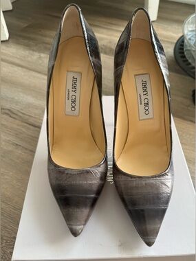 Jimmy Choo Shaded Eel Grey Heels